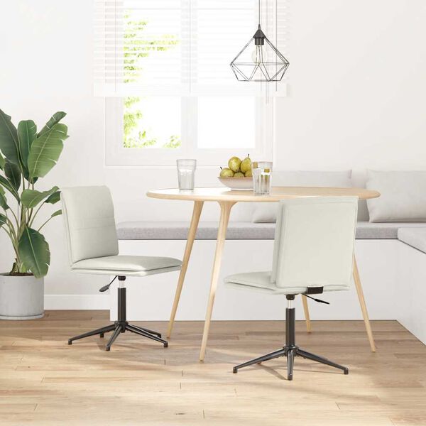 vidaXL 2 db krémszínű bársony étkezőszék