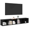 vidaXL TV szekr&eacute;ny garnit&uacute;ra 2 pcs Fekete t&ouml;lgy 37 x 35 x 107cm
