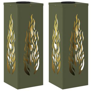 vidaXL Napelemmel műk&ouml;dő LED &ouml;sv&eacute;ny vil&aacute;g&iacute;t&aacute;s 2 pcs Olajz&ouml;ld