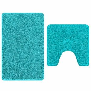 vidaXL Cs&uacute;sz&aacute;smentes f&uuml;rdőszőnyeg k&eacute;szlet 2 db T&uuml;rkiz 50 x 50 cm PP