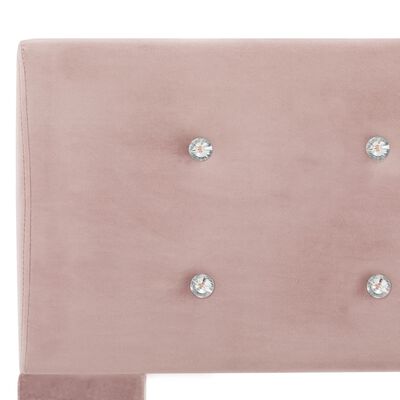 vidaXL rózsaszín bársonyágy matraccal 160 x 200 cm