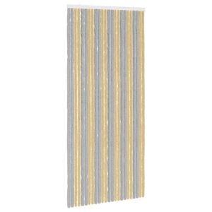 vidaXL Rovar F&uuml;gg&ouml;ny Chenille Sz&uuml;rke &eacute;s B&eacute;zs 100 x 220 cm 100% PP