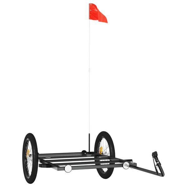 vidaXL fekete vas kerékpár-utánfutó 135 x 68 x 37 cm