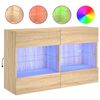 vidaXL sonoma t&ouml;lgy sz&iacute;nű fali TV-szekr&eacute;ny LED-del 98,5x30x60,5 cm