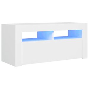 vidaXL feh&eacute;r TV-szekr&eacute;ny LED-l&aacute;mp&aacute;kkal 90 x 35 x 40 cm