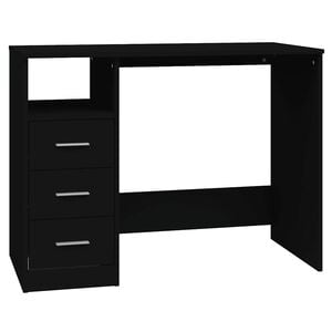 vidaXL fekete szerelt fa &iacute;r&oacute;asztal fi&oacute;kokkal 102 x 50 x 76 cm