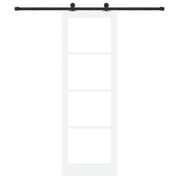 vidaXL Cs&uacute;sz&oacute; ajt&oacute; ORKDAL Feh&eacute;r 78 x 232 cm T&ouml;m&ouml;r fenyőfa &eacute;s &uuml;veg