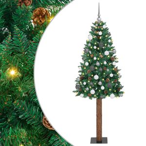 vidaXL Karcs&uacute; kar&aacute;csonyfa 300 LED-del Z&ouml;ld 180 cm PVC &eacute;s t&ouml;m&ouml;r fenyőfa