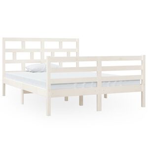 vidaXL feh&eacute;r t&ouml;m&ouml;r fa &aacute;gykeret 135 x 190 cm (Double)