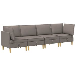 vidaXL Modul&aacute;ris kanap&eacute; szett t&aacute;rol&oacute;val 4 pcs T&oacute;psz&iacute;nű Sz&ouml;vet