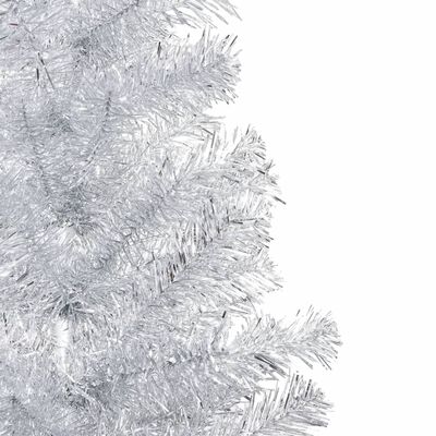 vidaXL ezüstszínű PET megvilágított műkarácsonyfa állvánnyal 180 cm