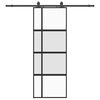 vidaXL fekete edzett &uuml;veg tol&oacute;ajt&oacute; f&eacute;mszerel&eacute;k szettel 76x205 cm