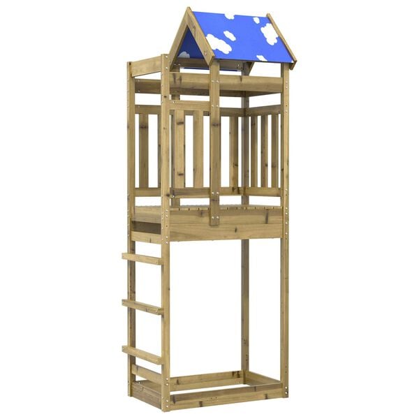 vidaXL J&aacute;t&eacute;k Torny Barna 85 x 52,5 x 239 cm Szil&aacute;rd Impregn&aacute;lt Fa