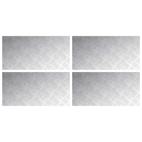 vidaXL L&eacute;pcsőfok N&eacute;gysz&ouml;gletes 4 pcs Ez&uuml;st 80 x 40 cm Alum&iacute;nium