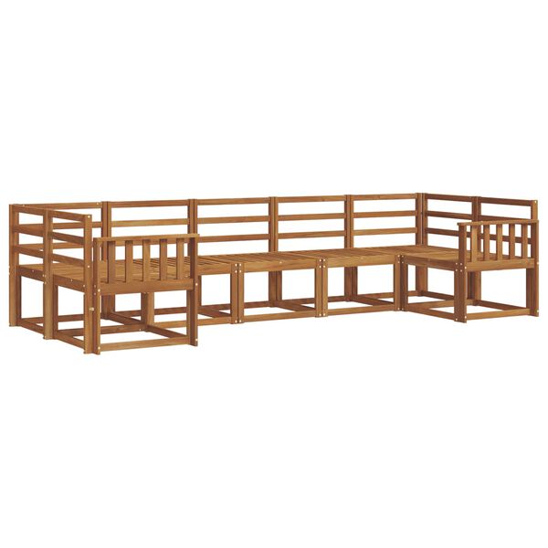 vidaXL K&uuml;lt&eacute;ri kanap&eacute; szett 7 pcs Term&eacute;szetes T&ouml;m&ouml;r Ak&aacute;cfa