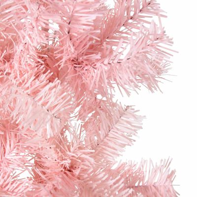 vidaXL rózsaszín vékony fél műkarácsonyfa állvánnyal 210 cm