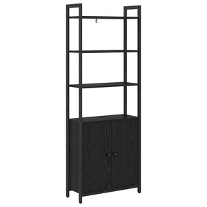 vidaXL K&ouml;nyvespolc 6 szintes 60 x 24 x 161 cm Szerelt Fa Fekete t&ouml;lgy