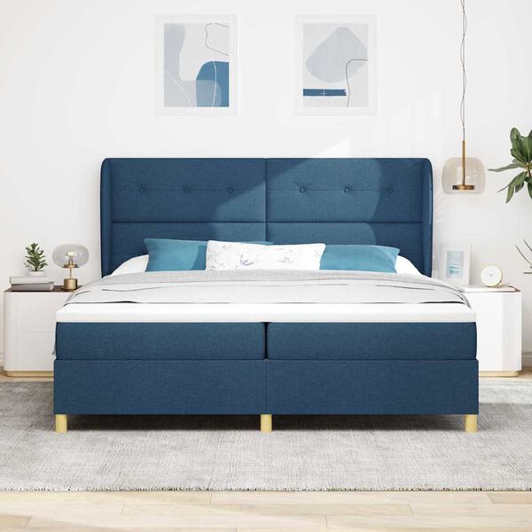 vidaXL Boxspring &aacute;gy matraccal S&ouml;t&eacute;tsz&uuml;rke 90x190 cm Sz&ouml;vet K&eacute;k sz&ouml;vet