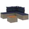 vidaXL 6 db sz&uuml;rke polyrattan kerti kanap&eacute;garnit&uacute;ra p&aacute;rn&aacute;kkal