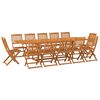 vidaXL 13 r&eacute;szes t&ouml;m&ouml;r ak&aacute;cfa kerti &eacute;tkezőgarnit&uacute;ra 280x90x75 cm