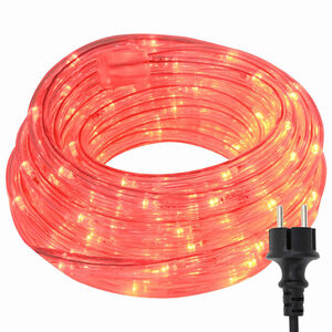 vidaXL K&ouml;t&eacute;l vil&aacute;g&iacute;t&aacute;s k&ouml;t&eacute;lf&eacute;nyekkel Piros 50 m PVC