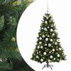 vidaXL Műkar&aacute;csonyfa g&ouml;mbbel 120 cm 150 LED Meleg feh&eacute;r PVC &eacute;s f&eacute;m
