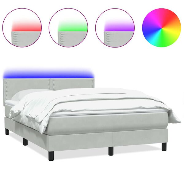 vidaXL vil&aacute;gossz&uuml;rke b&aacute;rsony rug&oacute;s &eacute;s LED-es &aacute;gy matraccal 160x220 cm