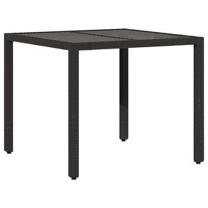 vidaXL fekete polyrattan &uuml;veglapos kerti asztal 90 x 90 x 75 cm
