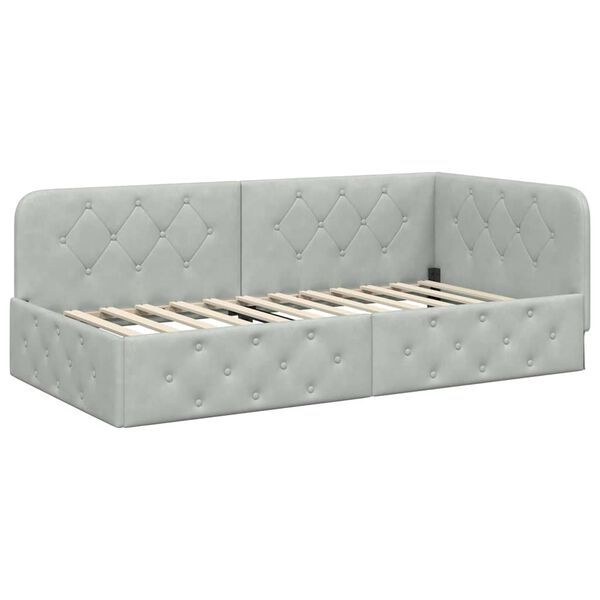 vidaXL Sarok&aacute;gy keret fejt&aacute;ml&aacute;val Vil&aacute;gossz&uuml;rke 100 x 200 cm B&aacute;rsony