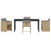vidaXL Kert étkező szett párnával 5 pcs Bézs polirattan