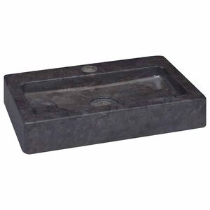 vidaXL fekete m&aacute;rv&aacute;ny falra szerelhető mosd&oacute;kagyl&oacute; 38 x 24 x 6,5 cm