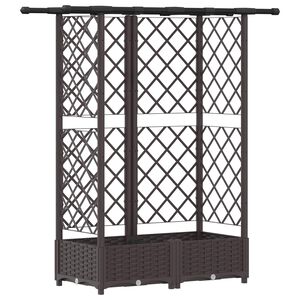 vidaXL Magas&iacute;tott &Aacute;gy Trellis-szel &eacute;s Tetővel Barna 124 x 40 x 121 cm
