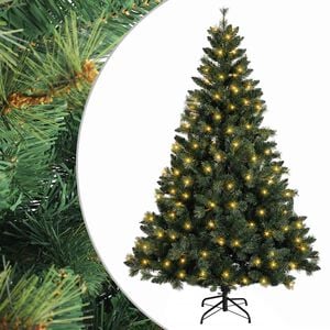 vidaXL Műanyag Hajtogat&oacute;s Kar&aacute;csonyfa 120 cm 150 LED Meleg feh&eacute;r
