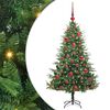 vidaXL Műfenyő vil&aacute;g&iacute;t&aacute;ssal &eacute;s g&ouml;mbk&eacute;szlettel Z&ouml;ld 150 cm PVC &eacute;s PE