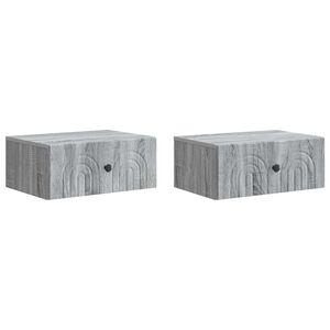 vidaXL Fali &eacute;jjeli szekr&eacute;ny 2 db Sz&uuml;rke Sonoma 49 x 34,5 x 20 cm