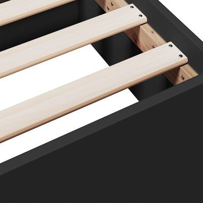 vidaXL fekete szerelt fa ágykeret fiókokkal 180 x 200 cm