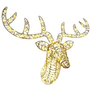 vidaXL R&eacute;nszarvas h&uacute;zta sz&aacute;n Meleg feh&eacute;r 68 x 36.5 x 62.5 cm PET