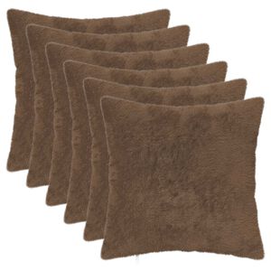 vidaXL P&aacute;rna huzat 6 db HEERLEN Vil&aacute;gos Barna 30 x 30 cm Műny&uacute;l Szőr