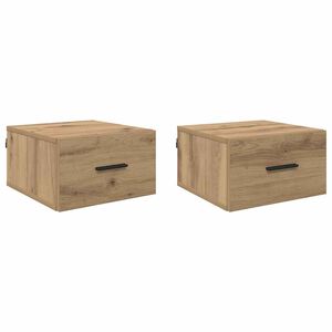 vidaXL &Eacute;jjeliszekr&eacute;ny 2 db k&eacute;zműves t&ouml;lgy 35 x 35 x 20 cm Szerelt Fa