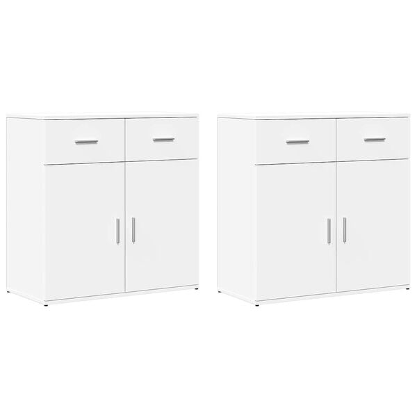 vidaXL 2 db feh&eacute;r szerelt fa t&aacute;lal&oacute;szekr&eacute;ny 79 x 38 x 80 cm