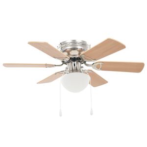 vidaXL d&iacute;szes mennyezeti ventil&aacute;tor l&aacute;mp&aacute;val 82 cm vil&aacute;gosbarna