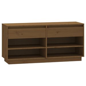 vidaXL m&eacute;zbarna t&ouml;m&ouml;r fenyőfa cipőszekr&eacute;ny 110 x 34 x 52 cm