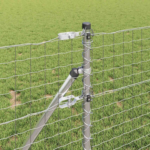 vidaXL Kerítésoszlop Egyéb 26 pcs Szürke 3,2 x 3,2 x 80 cm Acél