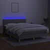 vidaXL vil&aacute;gossz&uuml;rke sz&ouml;vet rug&oacute;s &eacute;s LED-es &aacute;gy matraccal 140x190 cm