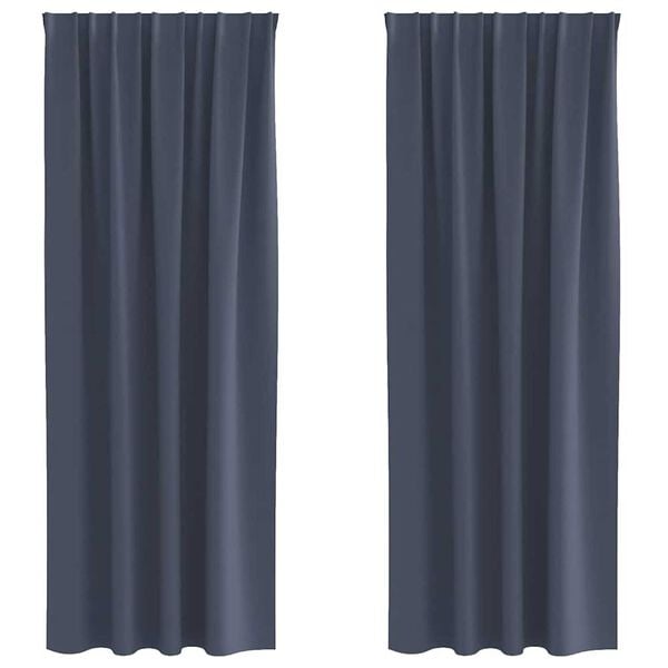 vidaXL Fekete F&uuml;gg&ouml;ny Gyűrűkkel 2 pcs Antracit 225 x 140 cm Poli&eacute;szter