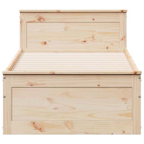 vidaXL t&ouml;m&ouml;r fenyőfa &aacute;gykeret matrac n&eacute;lk&uuml;l fejt&aacute;ml&aacute;val 90 x 190 cm