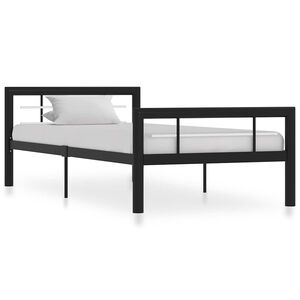 vidaXL fekete &eacute;s feh&eacute;r f&eacute;m &aacute;gykeret 90 x 200 cm