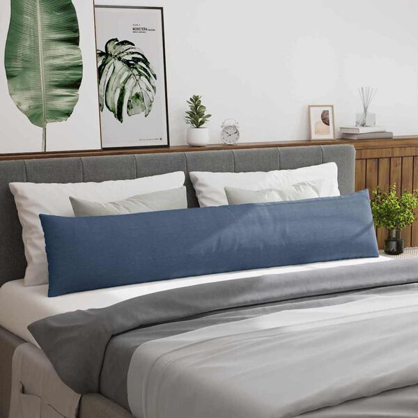 vidaXL Kanapé párnák 2 pcs Kék 200 x 40 cm Bársonyos szövet