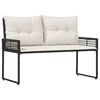 vidaXL Kerti pad p&aacute;rn&aacute;val Fekete &eacute;s kr&eacute;mfeh&eacute;r 118 x 55 x 82 cm