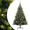 vidaXL Műanyag Hajtogatott Kar&aacute;csonyfa 150 LED-del Z&ouml;ld 150 cm